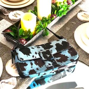 Calf hair shoulder bag